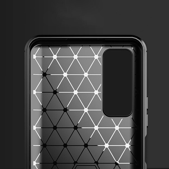 Huawei P Smart 2021 Kılıf CaseUp Fiber Design Siyah 3